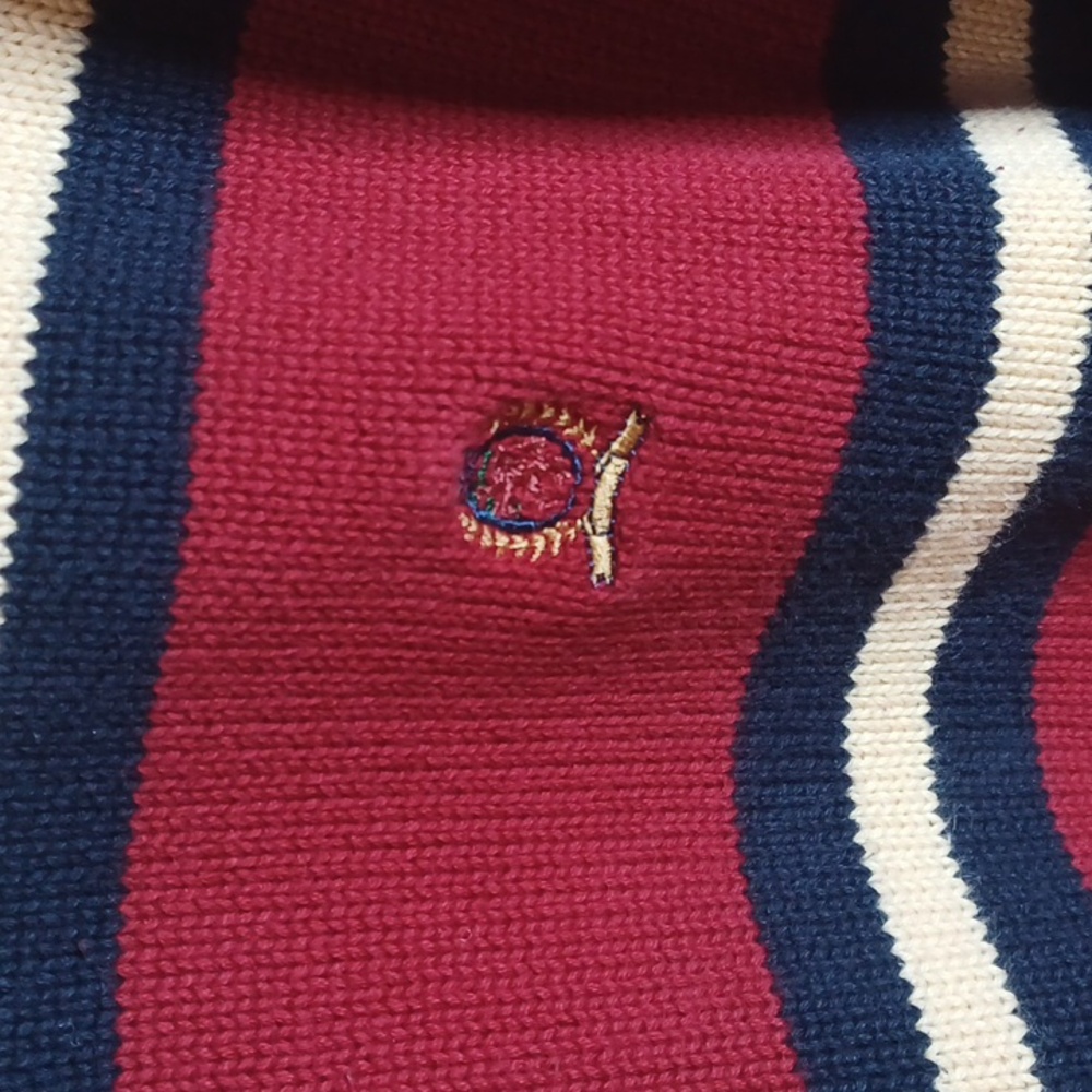 Tommy Hilfiger Vintage Crewneck Striped Sweater Embroidered Crest Heavyweight - Picture 9 of 15